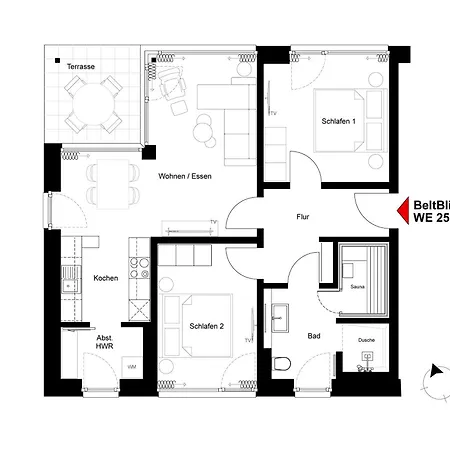 Marienluecht - Beltblick 25 Apartament