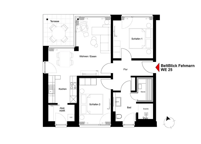 Beltblick 25 - Marienluecht - Exklusive Mit Garten Und Meerblick Apartamento